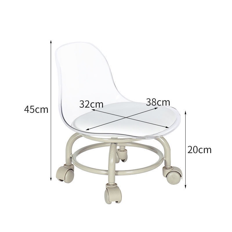 Bộ phụ kiện chân sắt, bánh xe, ốc vít Ghế Lăn Xoay 360 Tựa Lưng Thấp, nhỏ gọn để đóng hàng, làm Nail
