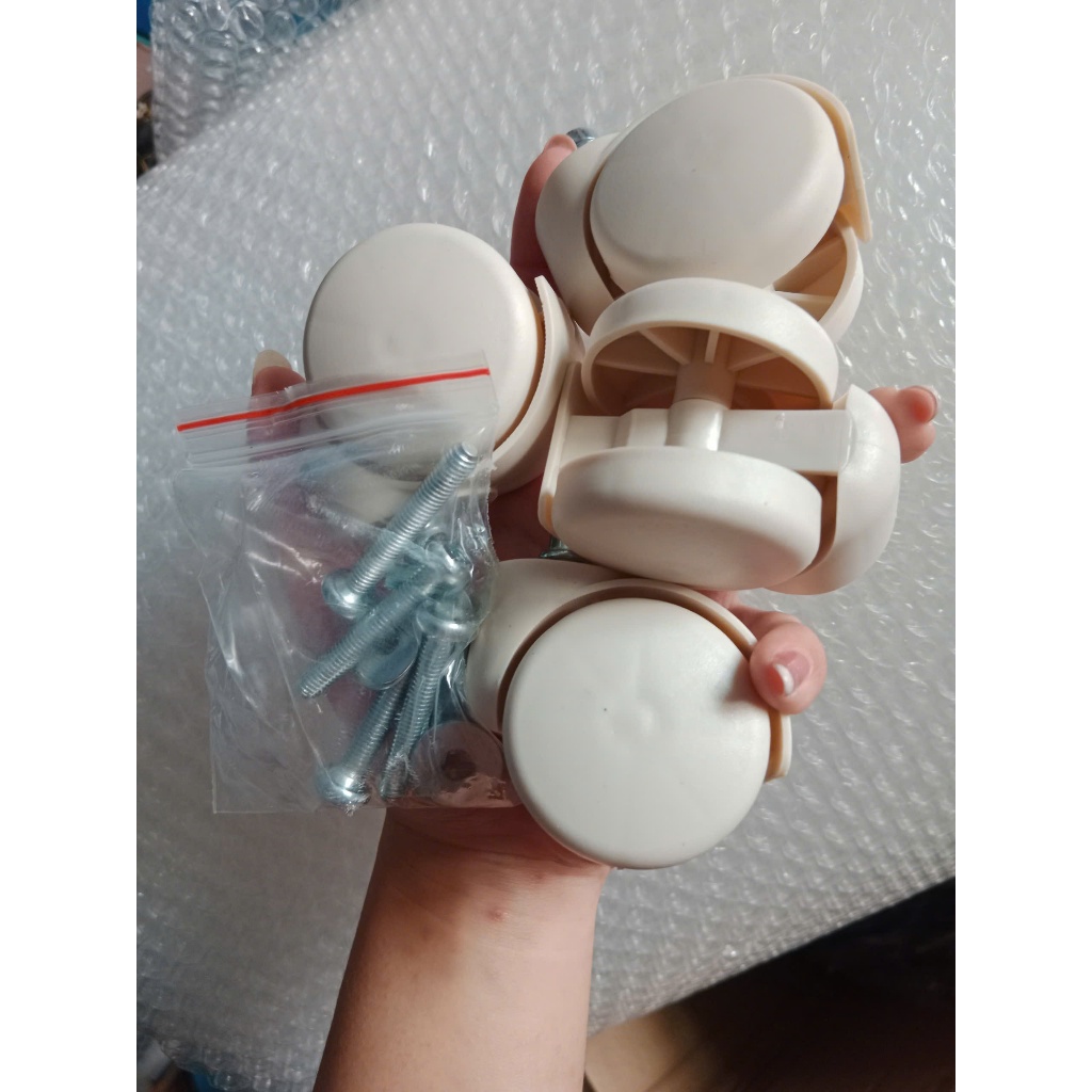 Bộ phụ kiện chân sắt, bánh xe, ốc vít Ghế Lăn Xoay 360 Tựa Lưng Thấp, nhỏ gọn để đóng hàng, làm Nail