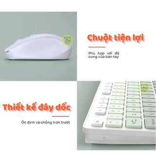Combo Bàn phím và Chuột Không dây Deiog V68 Wireless 2.4G, Phím nhẹ, Màu sắc Cá tính - Phụ Kiện Nhất Tín