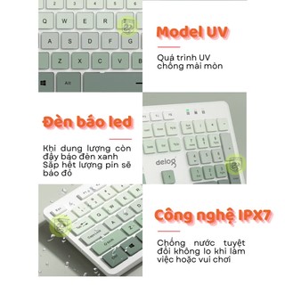 Combo Bàn phím và Chuột Không dây Deiog V68 Wireless 2.4G, Phím nhẹ, Màu sắc Cá tính - Phụ Kiện Nhất Tín