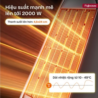 Quạt Sưởi Gốm Fujihome FH1950 – Bảo Vệ Quá Nhiệt, Cảm Biến Nghiêng An Toàn