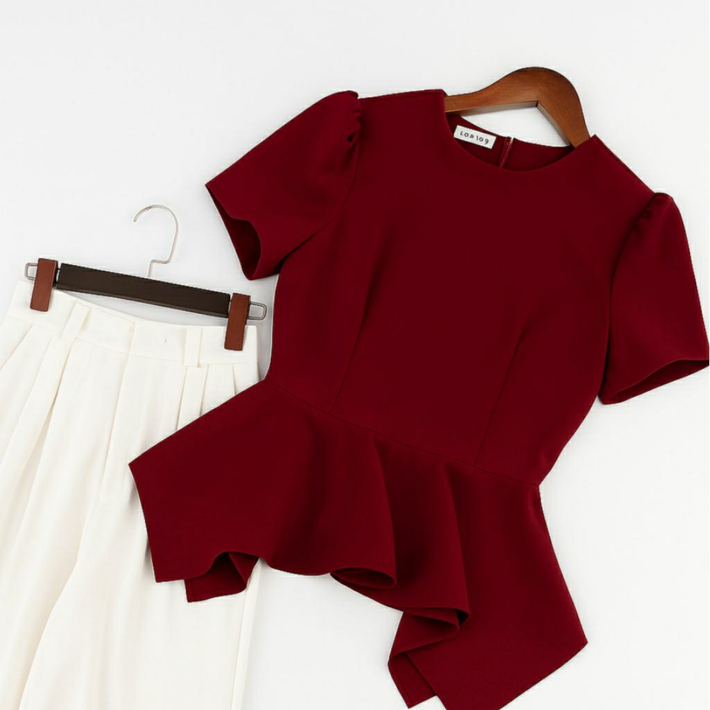 Phom nhỏ check size trước khi đặt ạ 🎏 Áo peplum ôm kiểu dễ thương Áo đi tiệc đi làm đi chơi
