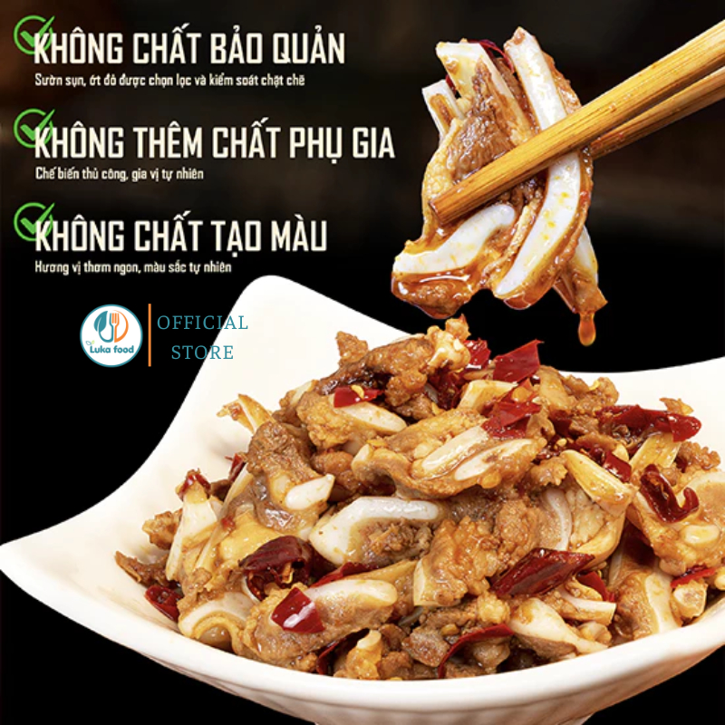 Sườn Sụn Chưng Ớt Hồ Nam 238g (Số 12) - Sụn Heo Cay Giòn Sần Sật, Mồi Nhậu, Đồ Ăn Vặt Nội Địa Trung Ăn Liền Luka Food
