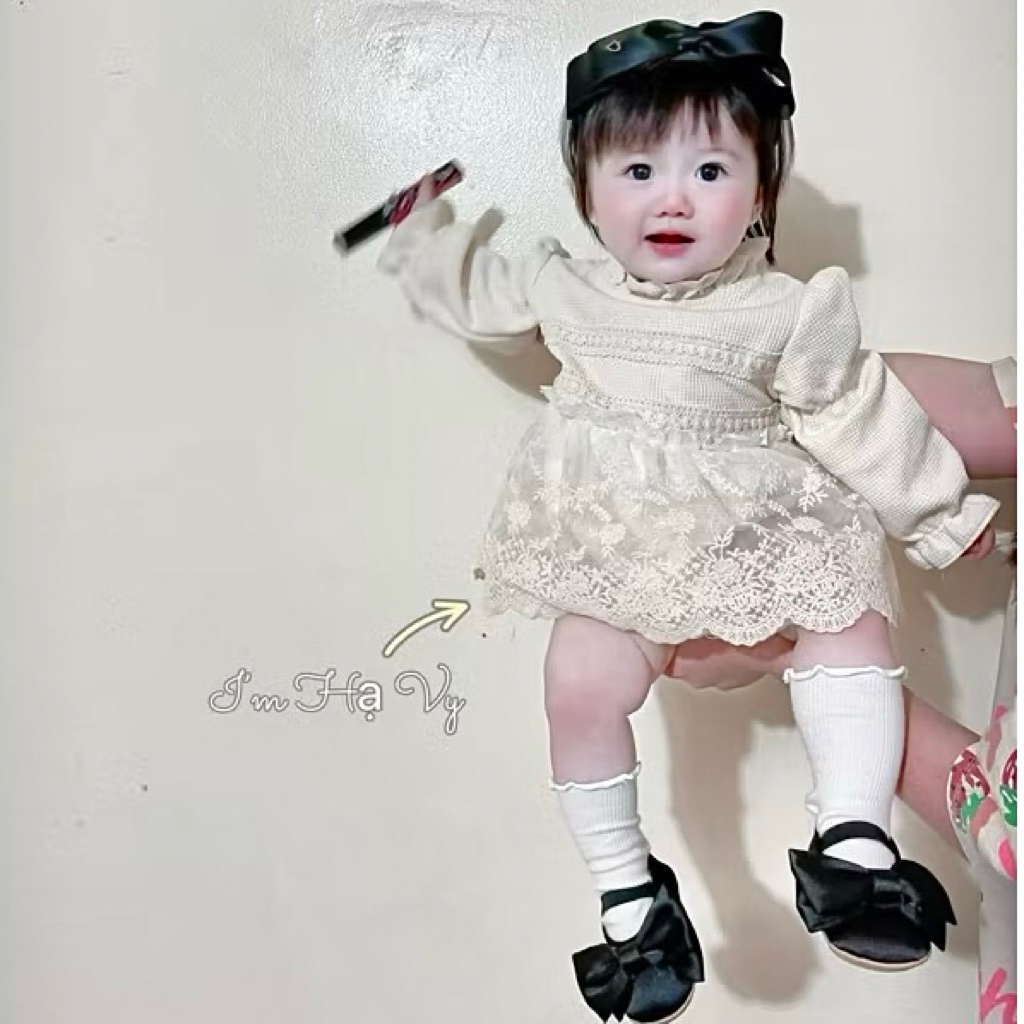 [MD34] Body suit ren dài tay phong cách Hàn cho bé gái