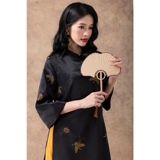 SWANLAKE | Áo Dài Tết Cách Tân Nữ Vải Gấm Cao Cấp Cổ Trụ Tay Lỡ Dáng Suông Truyền Thống L13080