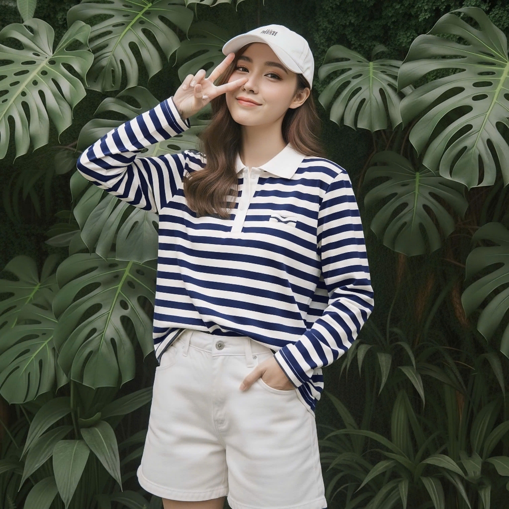 Áo Tay Dài Mirage Sọc Màu Xanh Local Brand Chất Vải Mềm Mịn.