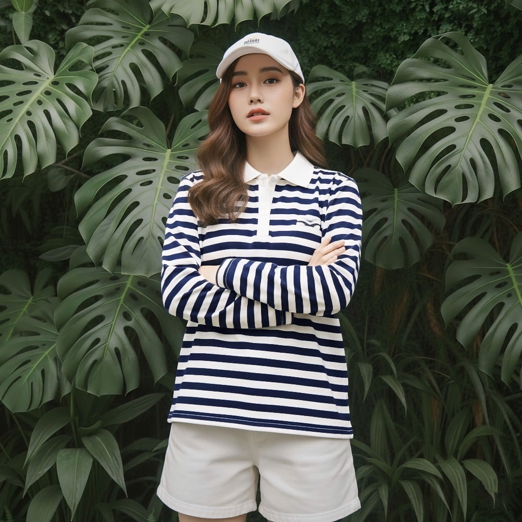Áo Tay Dài Mirage Sọc Màu Xanh Local Brand Chất Vải Mềm Mịn.