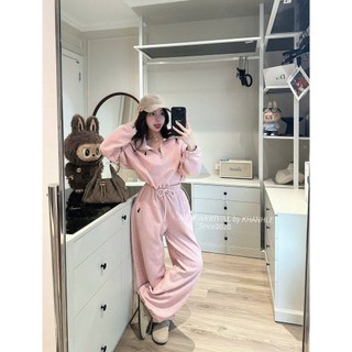 Set Bộ Đồ Nữ Len Tăm Lông Thỏ Thêu NGựa Áo Dài Tay Cổ Khóa Lửng Chun Gấu Mix Quần Suông Dài Dây Rút Gấu Ống Rộng