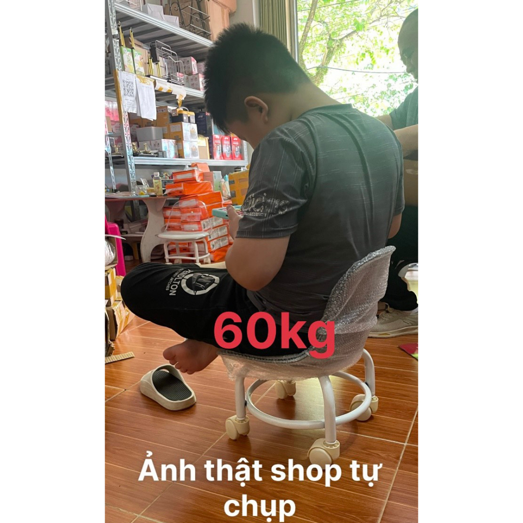 Bộ phụ kiện chân sắt, bánh xe, ốc vít Ghế Lăn Xoay 360 Tựa Lưng Thấp, nhỏ gọn để đóng hàng, làm Nail