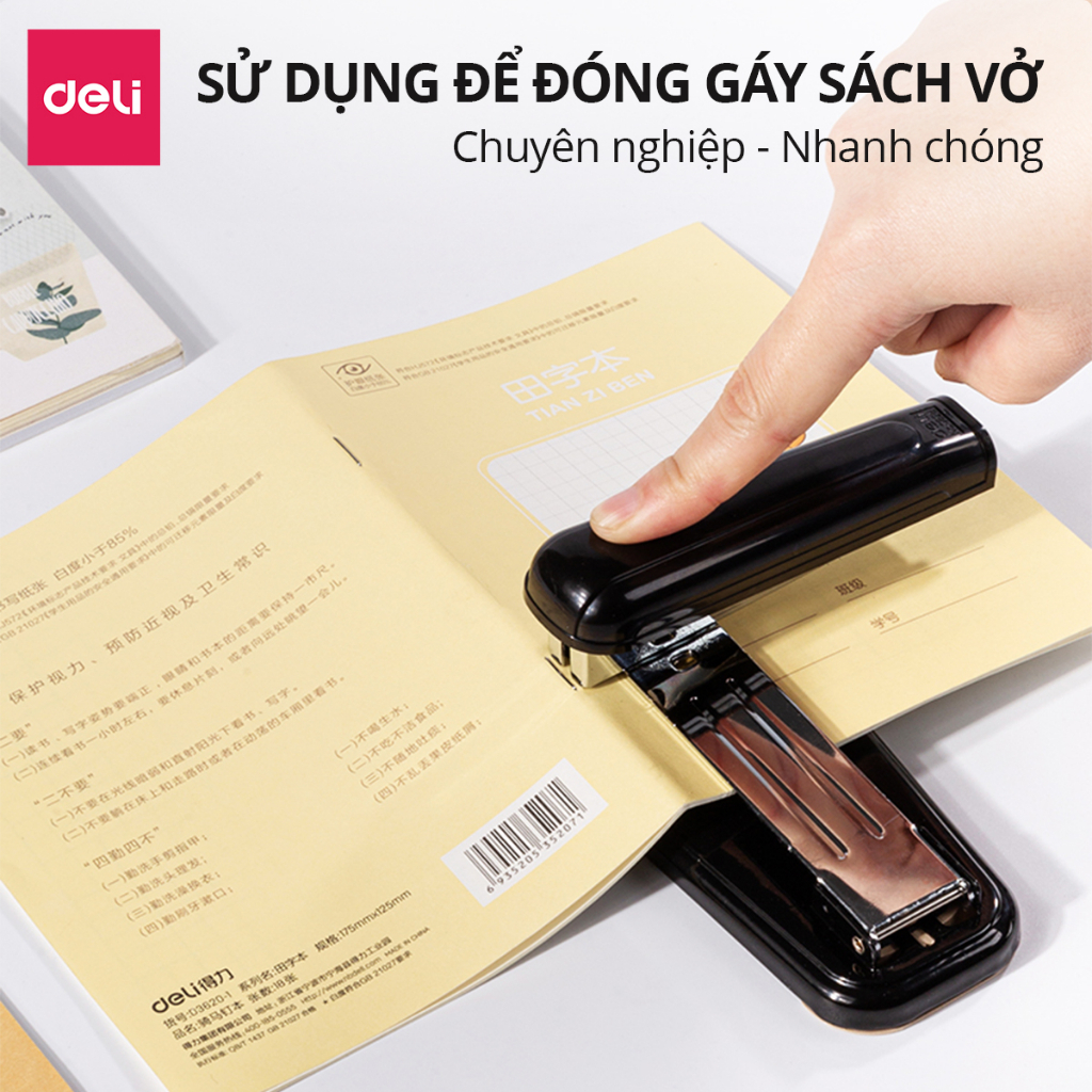 Dập Ghim Xoay Chiều Deli 40 Trang, Chuyên Dụng Văn Phòng, Hỗ Trợ Ghim 24/6 26/6 Tiện Lợi
