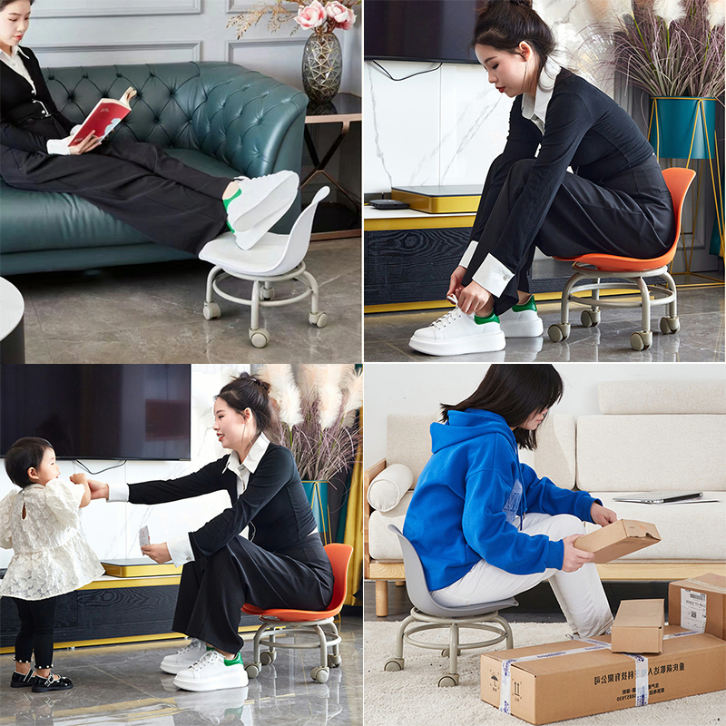 (Loại Sắt) Ghế Ngồi Tựa Lưng Trong Suốt, Ghế Xoay Tựa Lưng Có Bánh Xe Xoay 360 độ