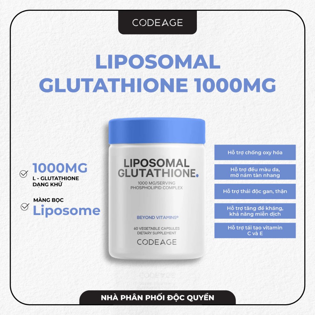 liposomal glutathione là gì BIOCYTE GLUTATHION LIPOSOMAL: Viên Uống Chống Oxy Hóa Cao Cấp main image 0