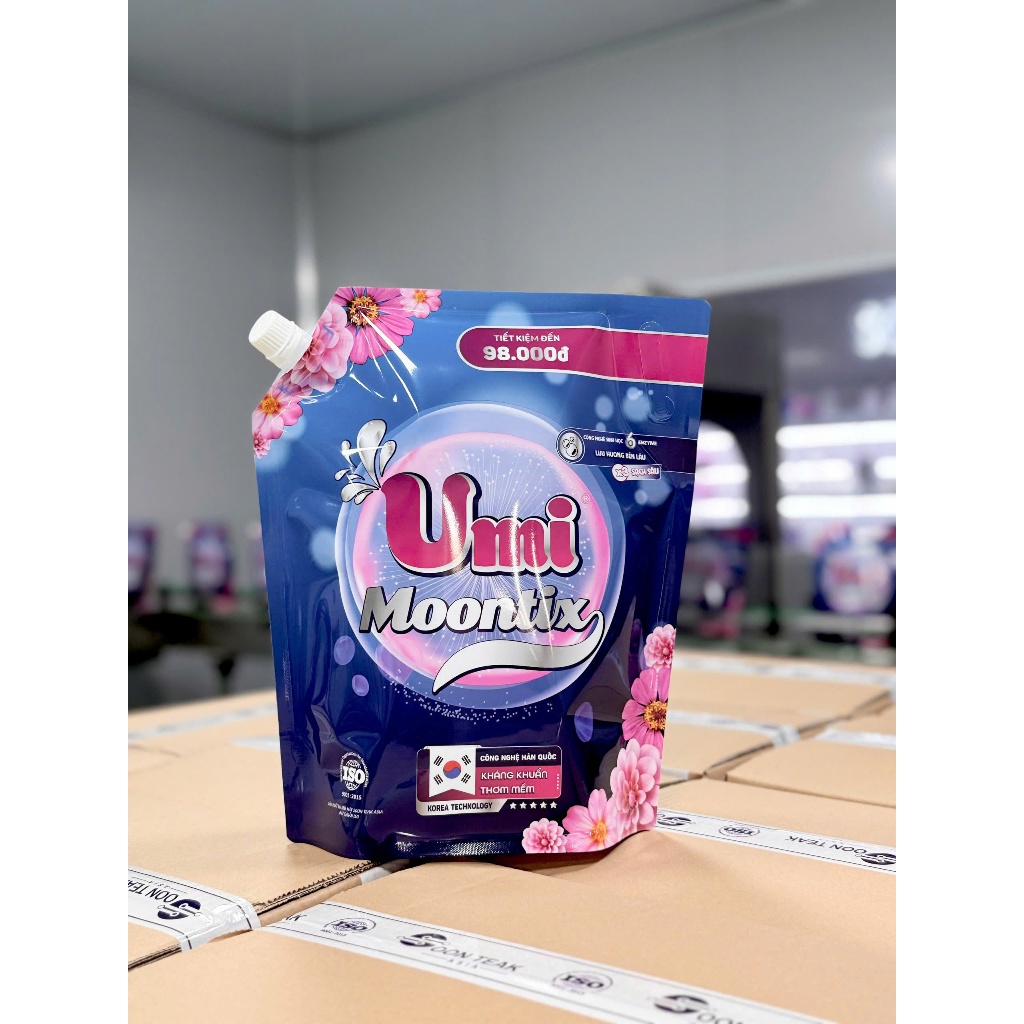 K36_Nước giặt Enzyme Sinh Học Umi Moontix  công nghệ Hàn Quốc Kháng Khuẩn Thơm Mềm Túi 3000ml