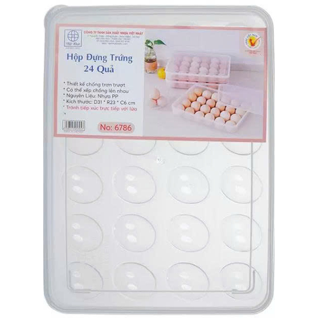 Hộp Đựng Trứng 24 Quả Có Nắp Đậy, Hộp Để Thực Phẩm Trong Tủ Lạnh Có Nắp Đậy Tiện Lợi  139