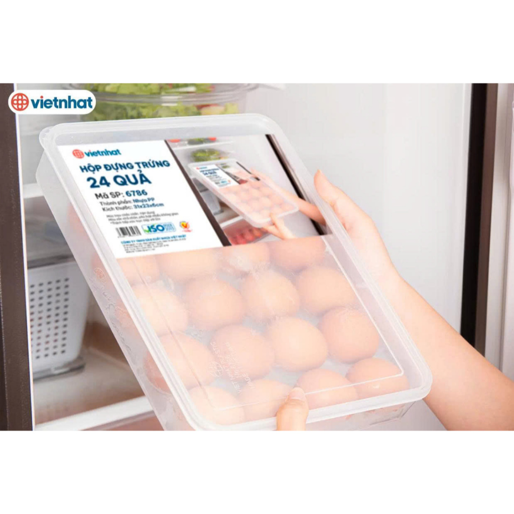 Hộp Đựng Trứng 24 Quả Có Nắp Đậy, Hộp Để Thực Phẩm Trong Tủ Lạnh Có Nắp Đậy Tiện Lợi  139