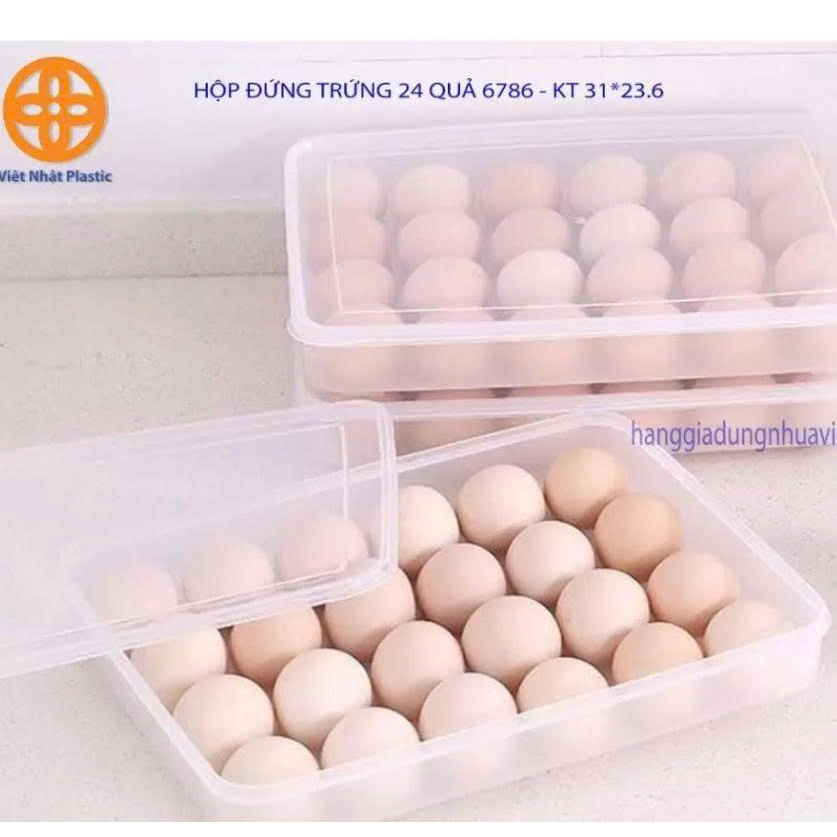 Hộp Đựng Trứng 24 Quả Có Nắp Đậy, Hộp Để Thực Phẩm Trong Tủ Lạnh Có Nắp Đậy Tiện Lợi  139