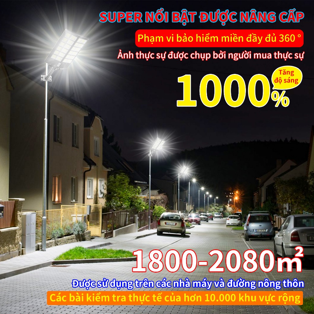 【Siêu lớn siêu sáng】đèn năng lượng mặt trời sân vườn siêu sáng led Đèn năng lượng mặt trời ngoài trời Chống nước IP67