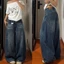 Quần jean ống rộng unisex màu xanh đậm retro dáng cong wash trắng QJ015 - Tiktik