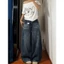 Quần jean ống rộng unisex màu xanh đậm retro dáng cong wash trắng QJ015 - Tiktik