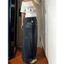 Quần jean ống rộng unisex màu xanh đậm retro dáng cong wash trắng QJ015 - Tiktik