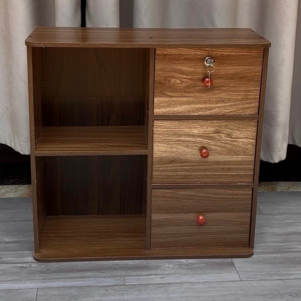 Tủ Đầu Giường 2 Ngăn Có Khóa Size Lớn – Tủ Mini Gỗ MDF Đựng Đồ Cá Nhân An Toàn 36x46x30cm