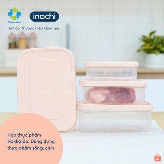 Hộp thực phẩm chữ nhật Hokkaido Inochi - kháng khuẩn ion bạc, chịu nhiệt cao, bảo quản thực phẩm tươi ngon