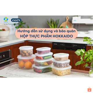 Hộp thực phẩm chữ nhật Hokkaido Inochi - kháng khuẩn ion bạc, chịu nhiệt cao, bảo quản thực phẩm tươi ngon