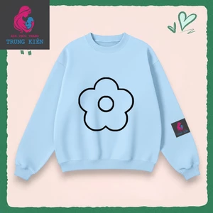 Áo Sweater Nỉ Cotton Mềm Mịn Cho Bé, In Hình Hoa Năm Cánh Đáng Yêu, Giữ Ấm Mùa Thu Đông (M 314)