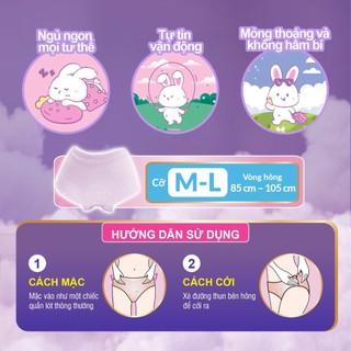 Combo 2 Băng vệ sinh nữ dạng quần Diana Comfy Night Mỏng Thoáng M-L 18 Miếng/Gói