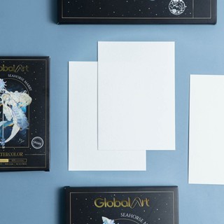 Giấy Vẽ Màu Nước 300GSM GLOBAL ART A4 A5 A6 Hạng Grande Họa Sĩ, Giấy Vân Hot Pressed Cao Cấp Chuyên Dụng