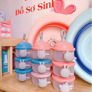 Hộp đựng sữa bột, đồ ăn dặm, hộp chia thức ăn 3 tầng tiện lợi cho bé khi đi chơi, đi du lịch