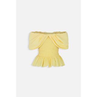 Áo trễ vai OLV nữ co giãn thoải mái tôn dáng Wimberly Top màu pastel dễ thương