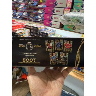 [ Golden Boot Tin ] Hộp Thẻ Cầu Thủ Chiếc Giày Vàng Topps 2026 Premier League Golden Boot Tin 2026 25/26 ( Hộp 57 Thẻ )