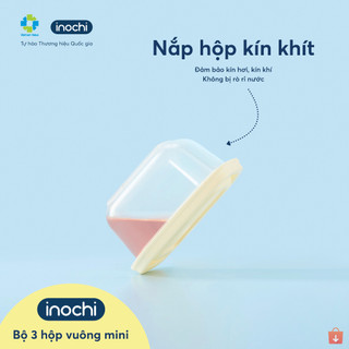 Bộ 3 hộp thực phẩm vuông mini Hokkaido Inochi 250ml - nhựa nguyên sinh an toàn, kháng khuẩn, chịu nhiệt tốt