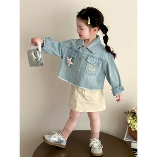 Áo Khoác Jean Hai Gam Màu Xinh Xắn Dễ Thương Cho Bé Gái