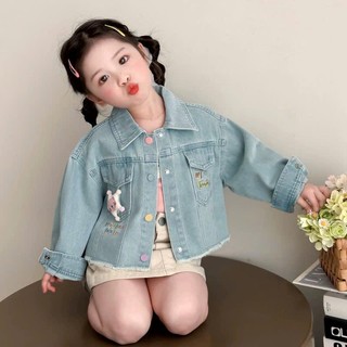 Áo Khoác Jean Hai Gam Màu Xinh Xắn Dễ Thương Cho Bé Gái