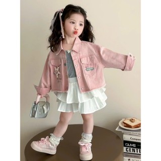Áo Khoác Jean Hai Gam Màu Xinh Xắn Dễ Thương Cho Bé Gái