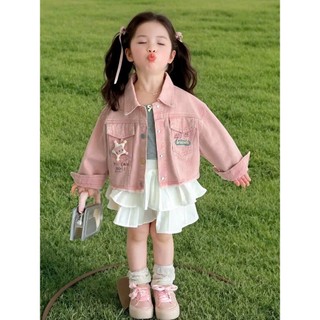 Áo Khoác Jean Hai Gam Màu Xinh Xắn Dễ Thương Cho Bé Gái