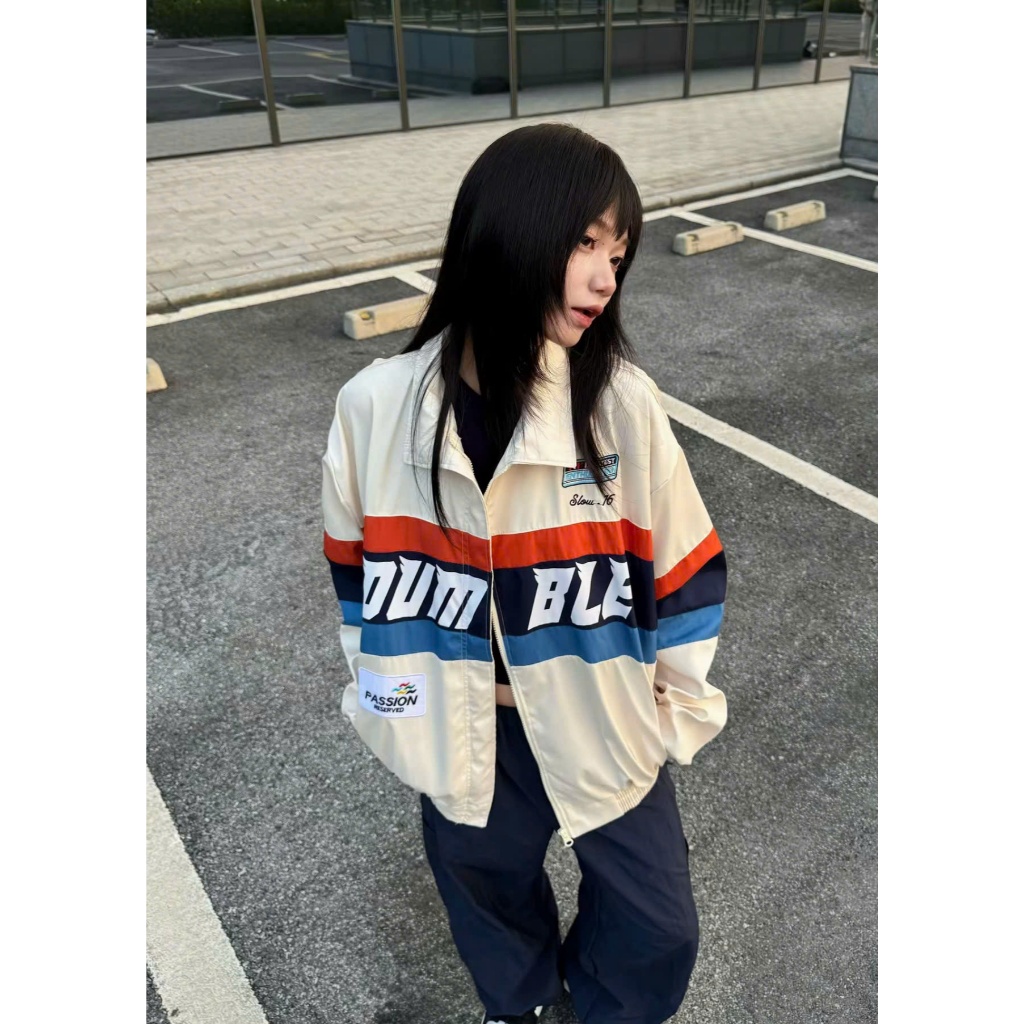Áo Khoác Dù Racing form boxy vải dù 2 lớp dày dặn form rộng có túi trong form rộng nam nữ