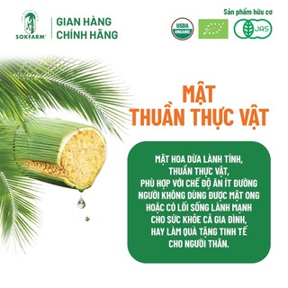 Mật Hoa Dừa Cô Đặc Hữu Cơ Sokfarm - 65g - GI Thấp, Không Thêm Đường, Thuần Chay