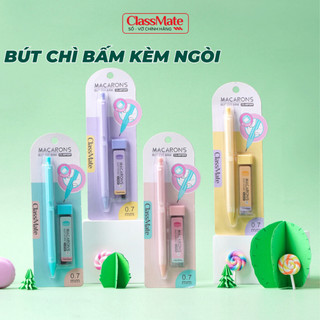 Combo Bút Chì Kim Kèm Hộp Ngòi Chì 0.7mm CLASSMATE Macarons, Nét Bút Mịn, Đầu Bút Thiết Kế Quai Cài Tiện Lợi MP209
