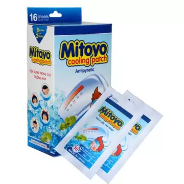 Miếng dán hạ sốt cho bé hạ nhiệt cho bé từ sơ sinh Mitoyo hộp 16 bich x 2 miếng