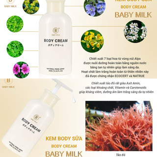 [Hot] Kem Dưỡng Trắng Toàn Thân Body Cream Baby Milk - Hàng Hiệu Cao Thiên Nhi