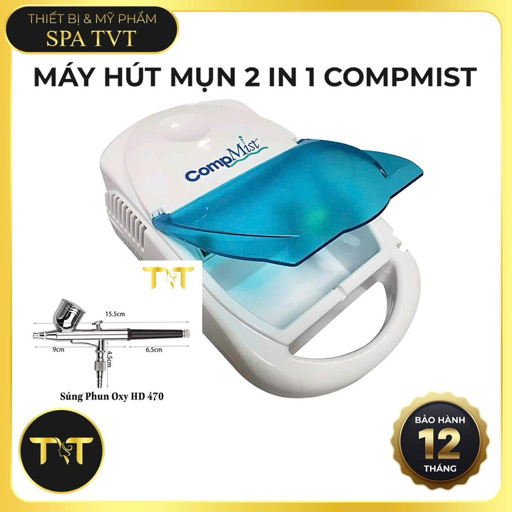 MÁY HÚT MỤN COMPMIST HÚT MỤN PHUN TINH CHẤT 2IN1 , MÁY OXY MINI