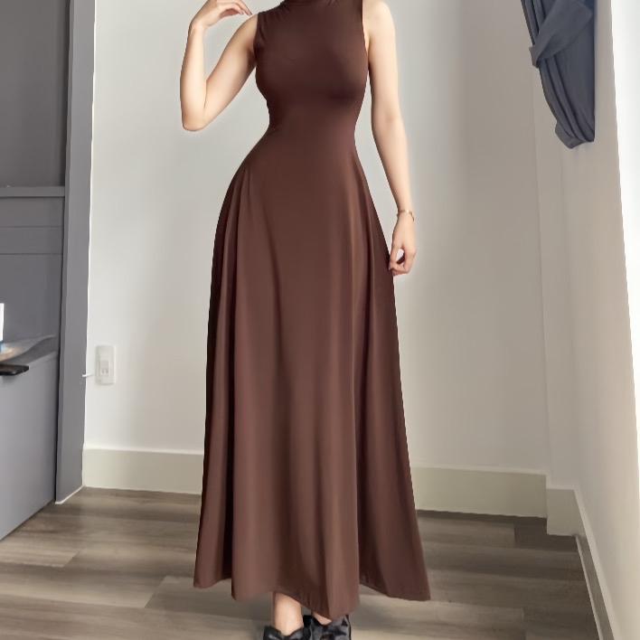 Đầm body nữ cổ kín dáng áo tanktop thiết kế chân váy xoè nhẹ thanh lịch đi tiệc Lolystore HL158