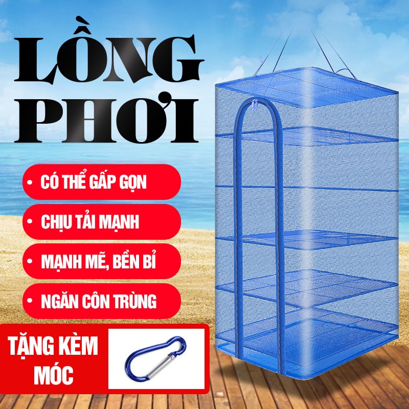 Kaleis Lồng Phơi Thực Phẩm Gấp Gọn – Phơi Cá, Hoa Quả, Chống Ruồi Muỗi, Dễ Dùng, Dễ Vệ Sinh Chất Liệu PE