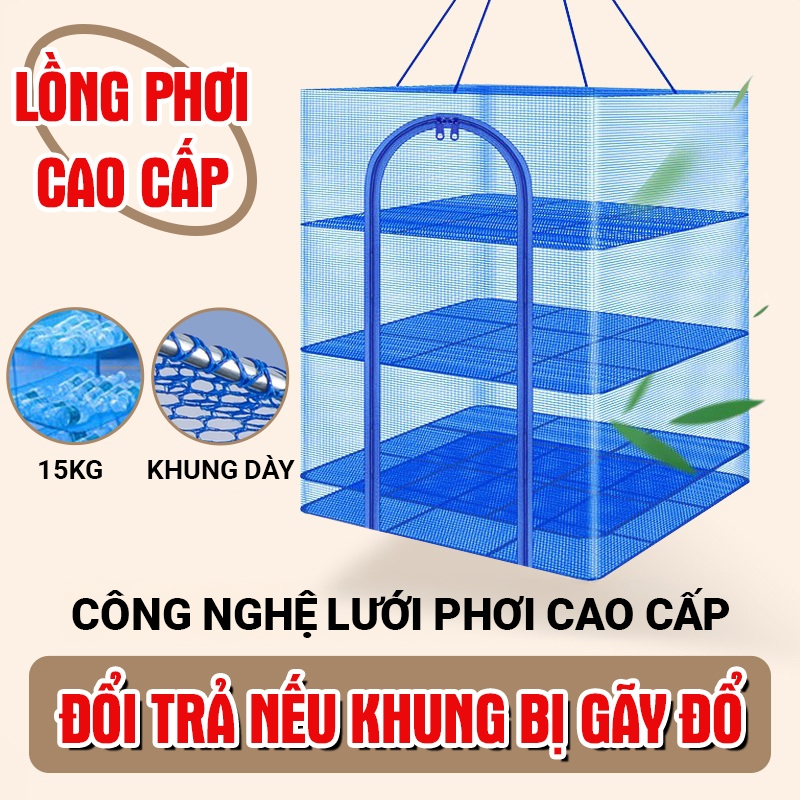 Kaleis Lồng Phơi Thực Phẩm Gấp Gọn – Phơi Cá, Hoa Quả, Chống Ruồi Muỗi, Dễ Dùng, Dễ Vệ Sinh Chất Liệu PE