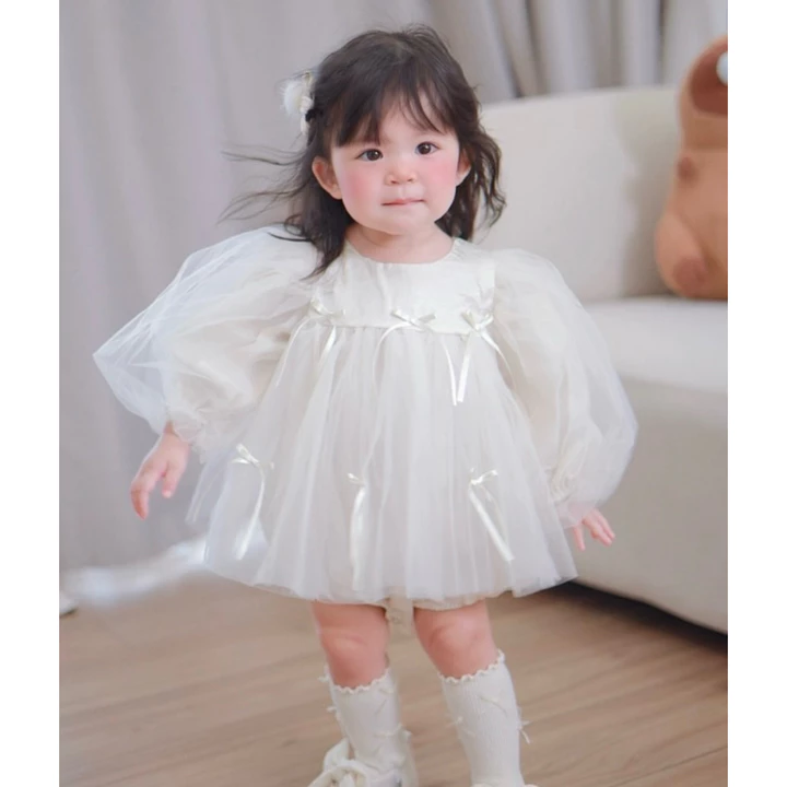 Girls' White Korean Dress Suit