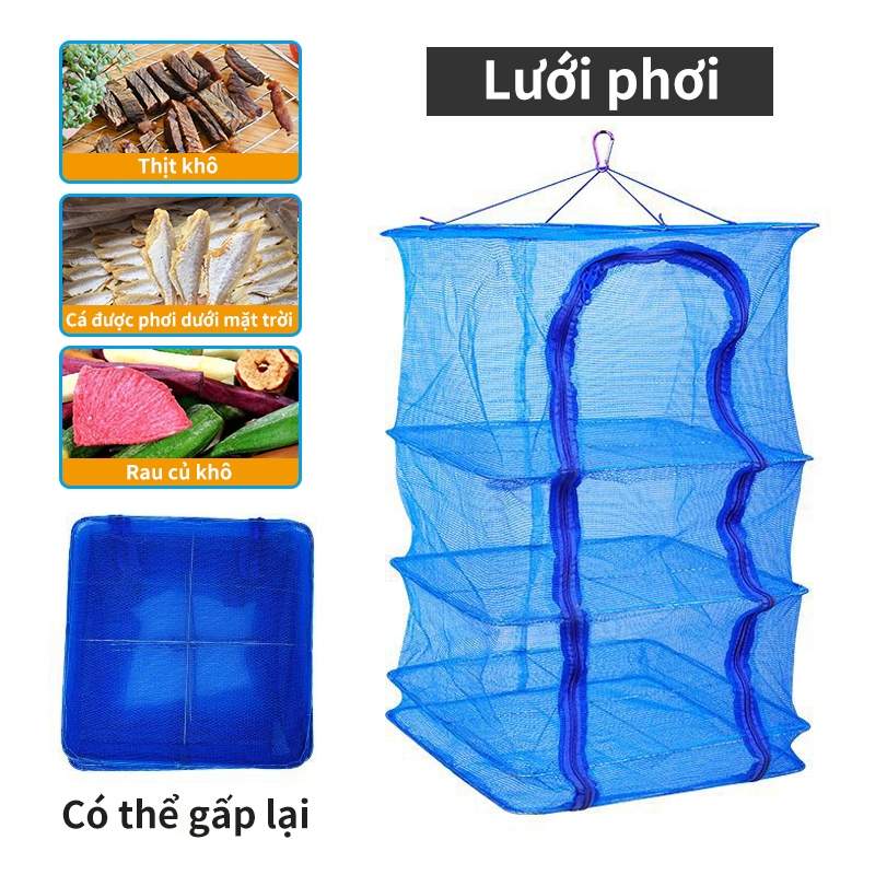 Kaleis Lồng Phơi Thực Phẩm Gấp Gọn – Phơi Cá, Hoa Quả, Chống Ruồi Muỗi, Dễ Dùng, Dễ Vệ Sinh Chất Liệu PE