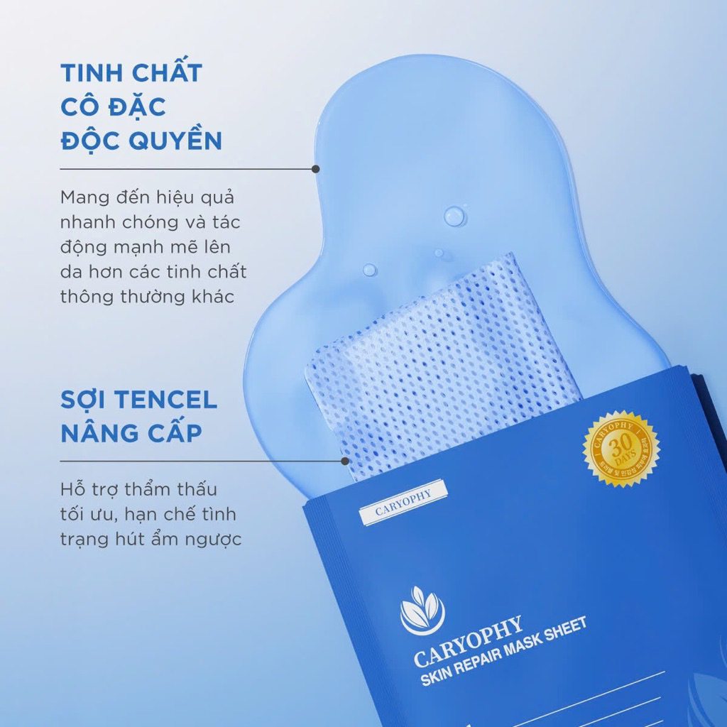 Hộp 10 miếng mặt nạ phục hồi da Caryophy 25gx10 (Caryophy Skin Repair Mask Sheet 25g x 10)